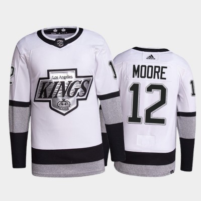 Adidas Los Angeles Kings #12 Trevor Moore Men's 2021-22 Alternate Authentic NHL Jersey - White Men's